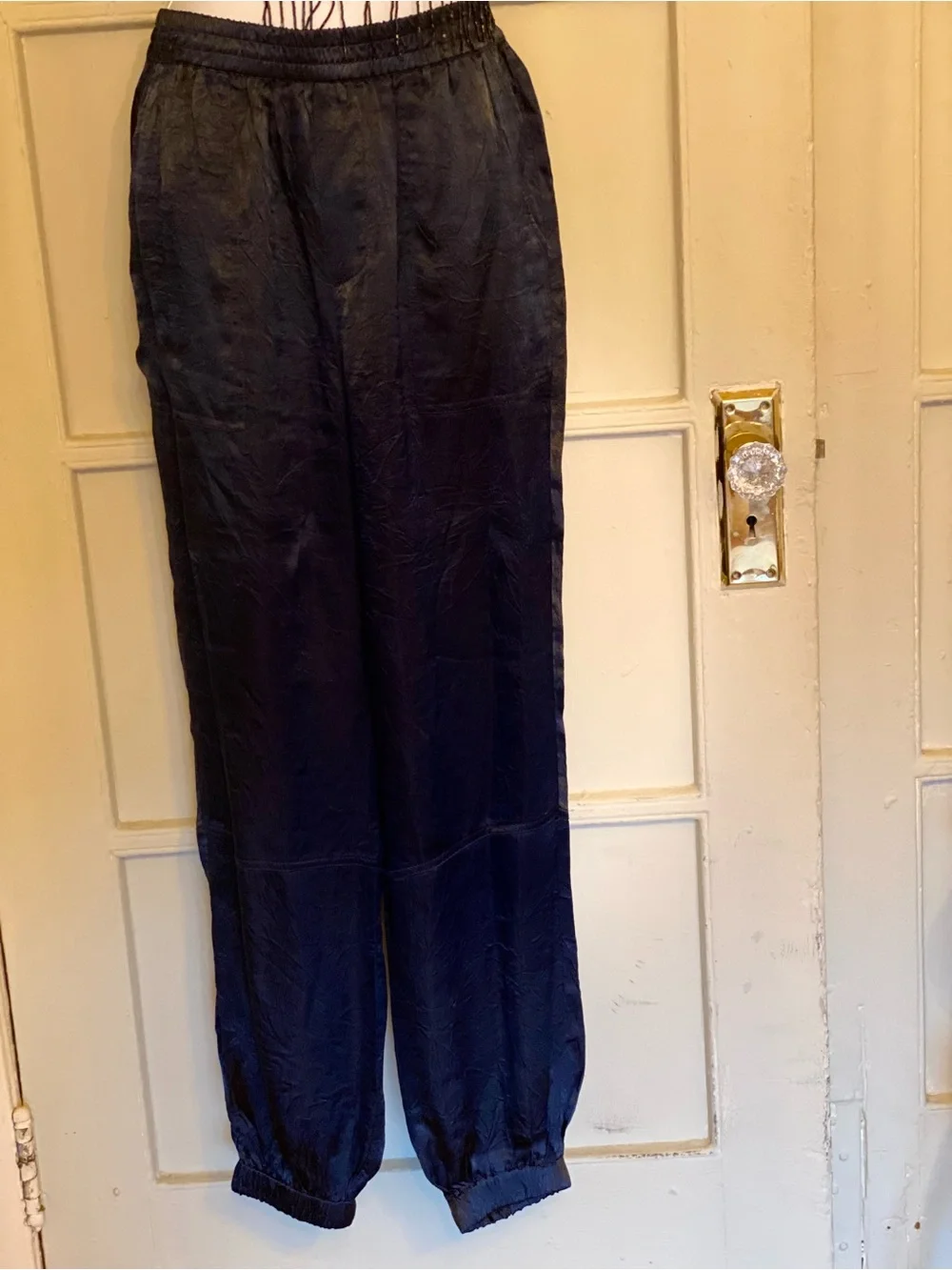 Men's Navy Elastic-Waist Casual Pants